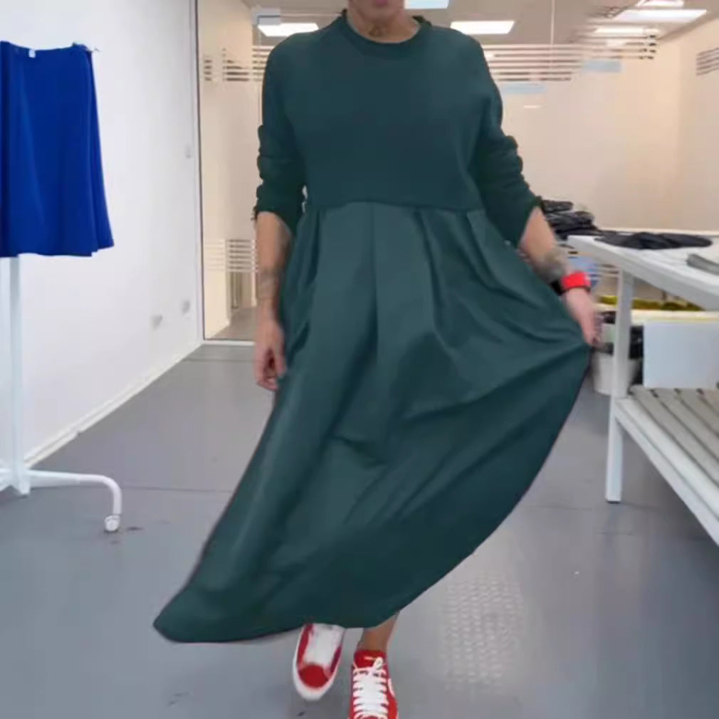 Damen nan Oversize-Maxikleid mit tiefer Passe und seitlichen Eingrifftaschen R&B