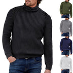 Herren Grobstrick Pullover mit hohem Kragen R&B