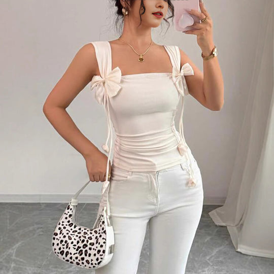 Damen Cropped Top mit verspielten Schleifendetails R&B