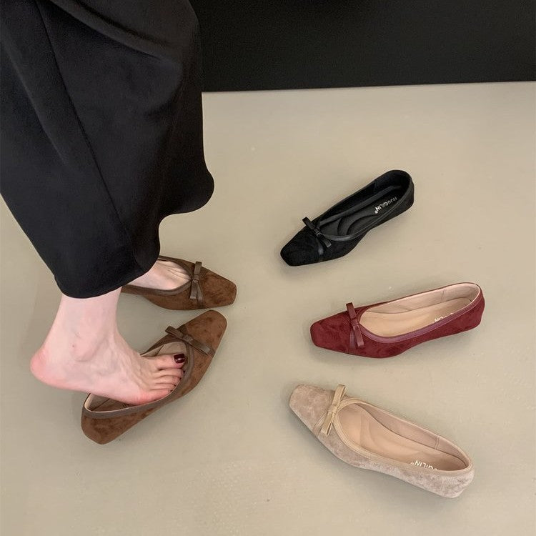Damen elegante Mokassins mit dekorativem Schleifenakzent R&B