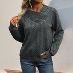 Damen Strickpullover mit dekorativen Knöpfen R&B