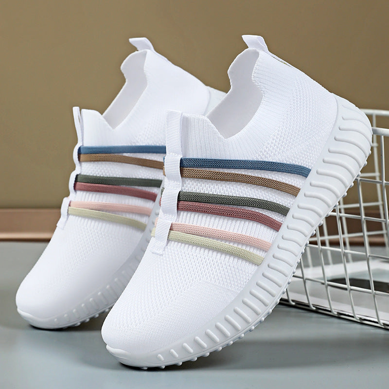 Damen Atmungsaktive und flexible Slip-On Sneakers mit elastischem Band R&B