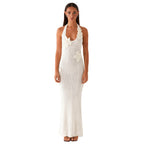 Damen häkel Maxi-Kleid mit floralem Design R&B