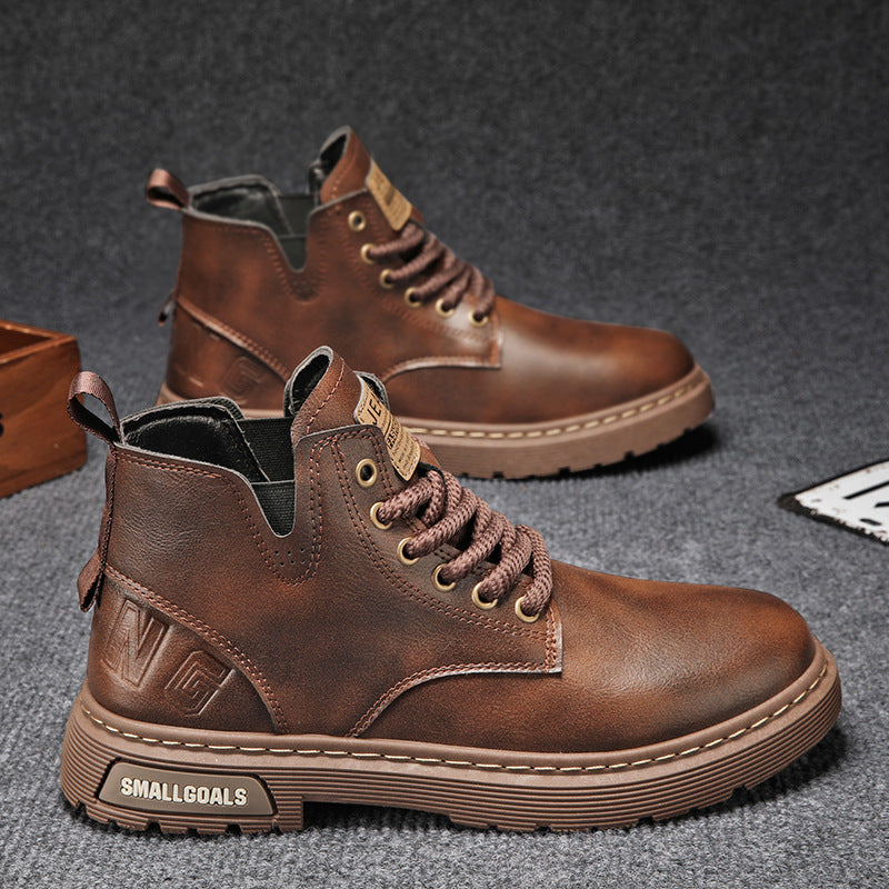 Damen hochwertige Leder Stiefeletten im lässigen Design R&B