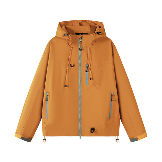 Herren technische Outdoor-Jacke mit verstellbarem Kapuzendesign und zahlreichen Reißverschlusstaschen R&B