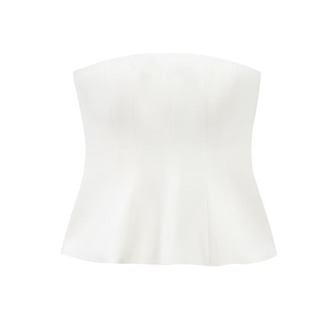 Damen Bustier-Oberteil mit figurformendem Schnitt und elegantem Plissee R&B