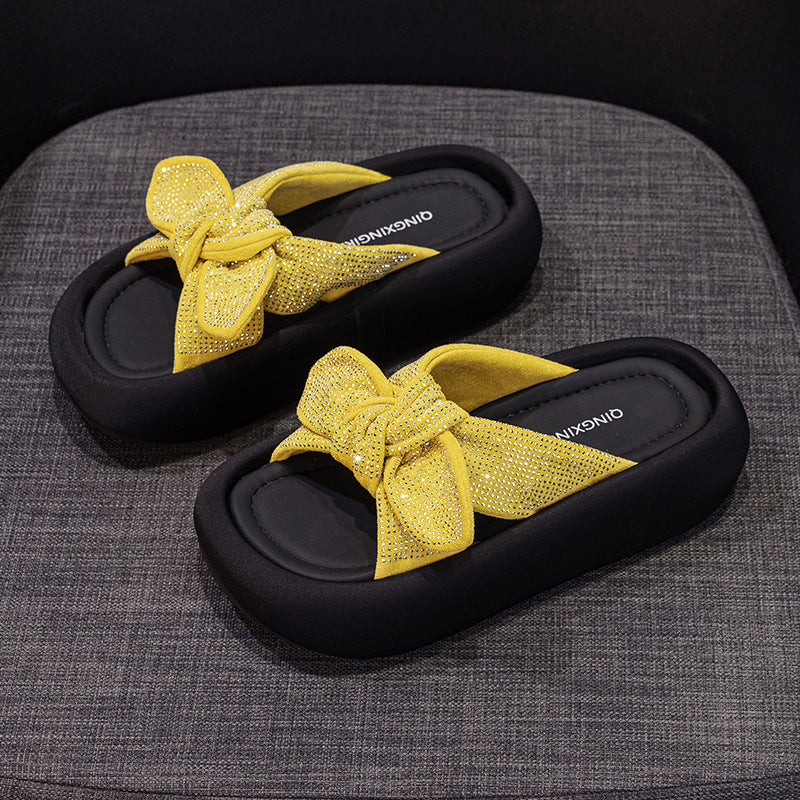 Damen Komfortable Plattform-Sandalen mit schickem Schleifen-Detail R&B