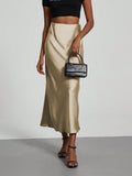 Damen Elegante und fließende Satin Maxiröcke