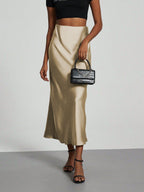 Damen Elegante und fließende Satin Maxiröcke
