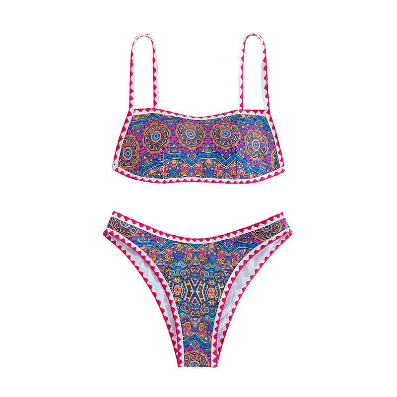 Damen Bandeau-Bikini mit trendy ethnic-muster R&B