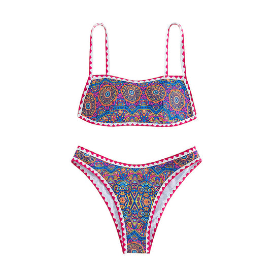 Damen Bandeau-Bikini mit trendy ethnic-muster R&B