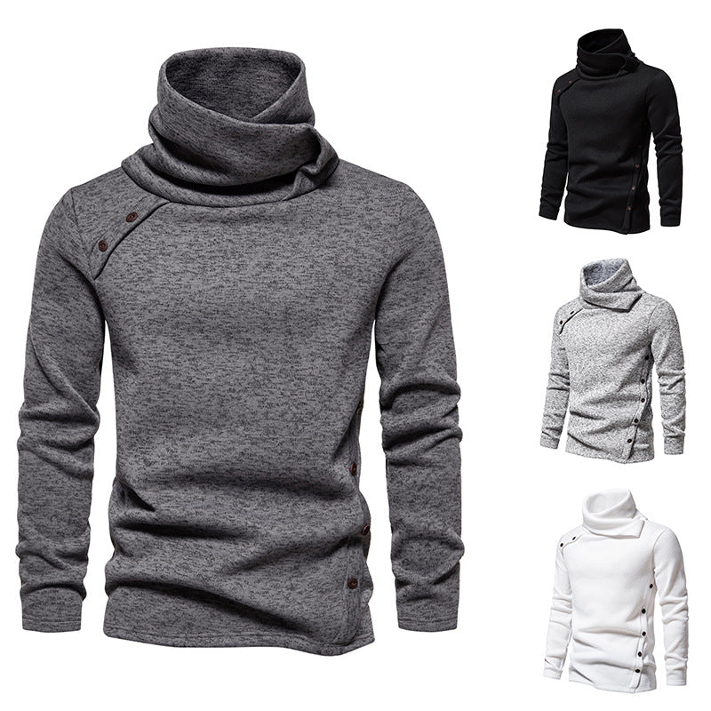 Herren modisches Kapuzenpullover mit asymmetrischem Design und Knopfdetails R&B