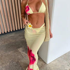 Damen Strand-Bikini-Set mit lässigem Maxi-Rock R&B