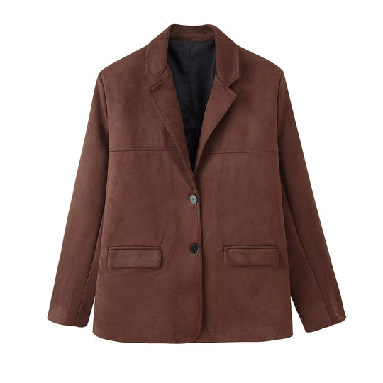 Damen Suede Blazerjacke R&B