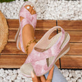 Damen Wedge-Pantoletten mit stilvollem Cross-Design und komfortabler Sohle R&B