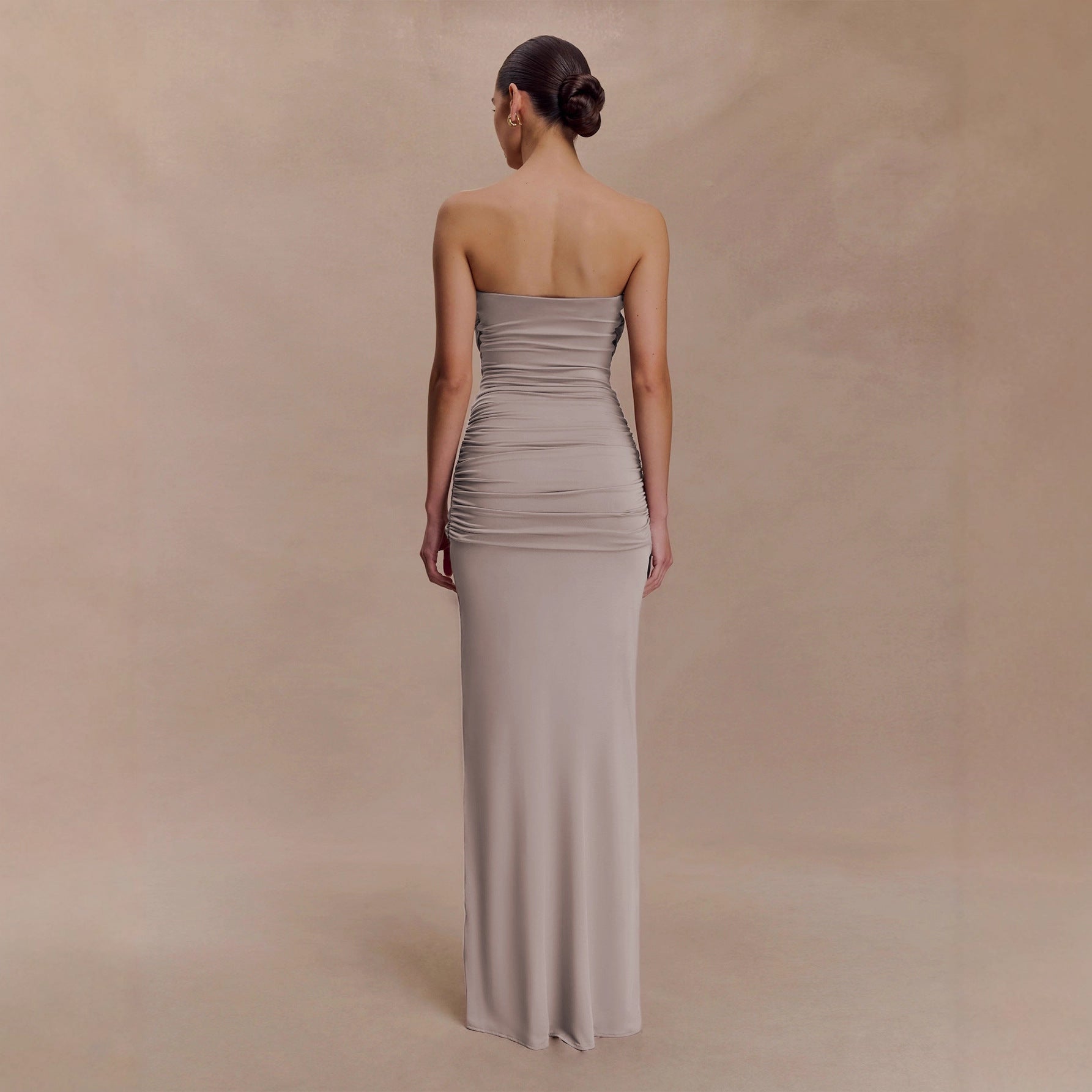 Damen Elegantes Minimalistisches Abendkleid mit Raffungen