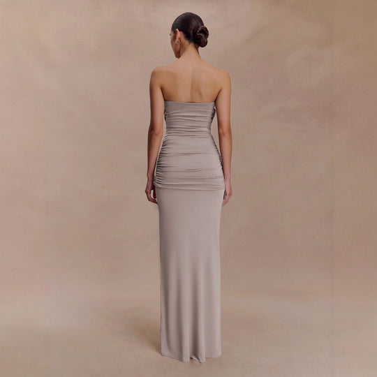 Damen Elegantes Minimalistisches Abendkleid mit Raffungen R&B