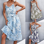Damen Sommerkleid mit Rüschendetails und elastischem Taillenzug R&B