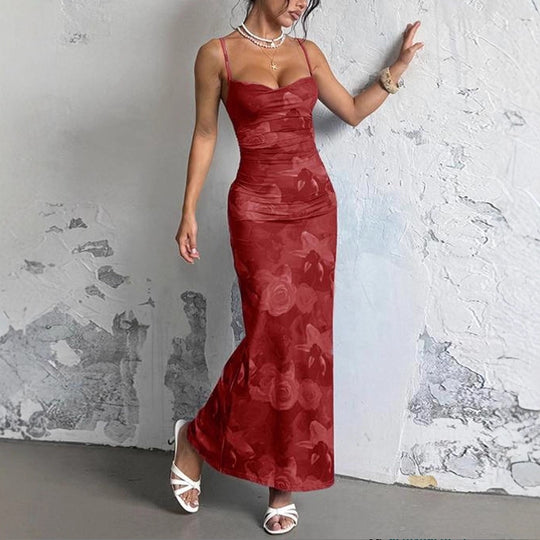 Damen Maxi-Kleid mit asymmetrischem Schnitt und fließendem Stoff R&B