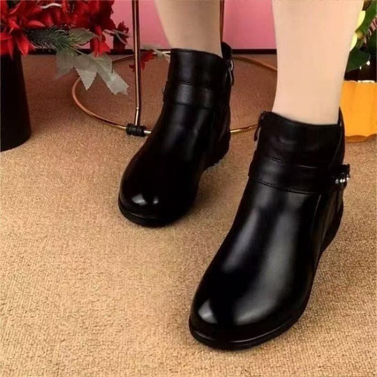 Damen Elegante Stiefeletten mit praktischem Reißverschluss und modischem Schnallen-Detail R&B