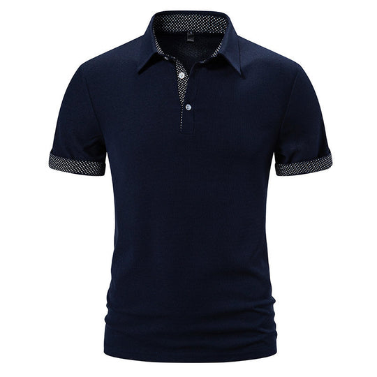 Herren Poloshirt mit modischem Kragen und kontrastierenden Ärmeln R&B