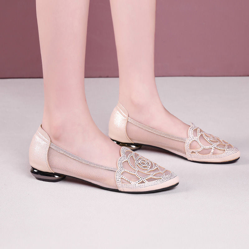 Damen Ballerinas mit eleganten Spitzen und flacher Sohle R&B