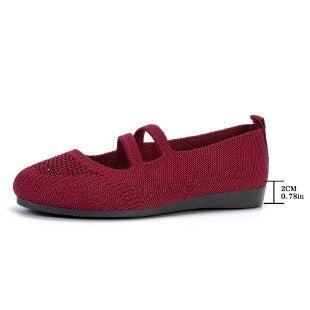 Damen Geflochtene und atmungsaktive Ballerinas R&B