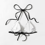 Damen Triangel-Bikini mit verspieltem ZR&Bra-Muster und anpassbarem Halter R&B