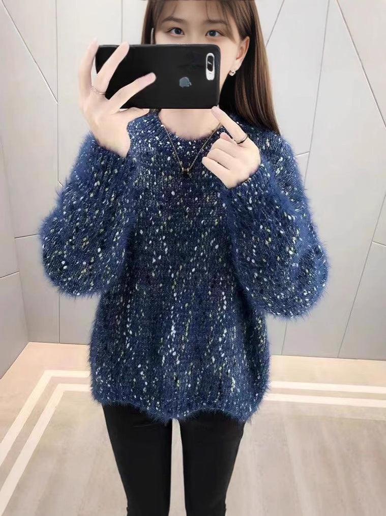 Damen Flauschiger Pulli mit einzigartigem Strukturdesign und funkelnden Akzenten R&B