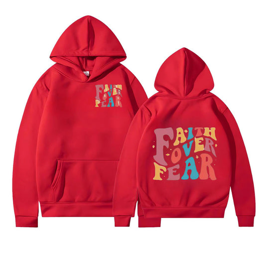 Damen Kapuzenpullover mit kreativem Schriftzug und weichem Innenfleece R&B