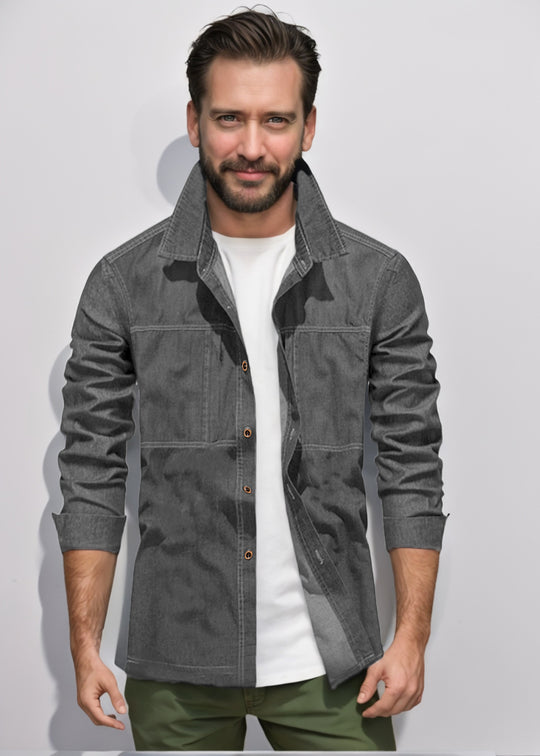 Herren lässige Utility-Jacke mit praktischen Taschen und stylischem Schnitt R&B