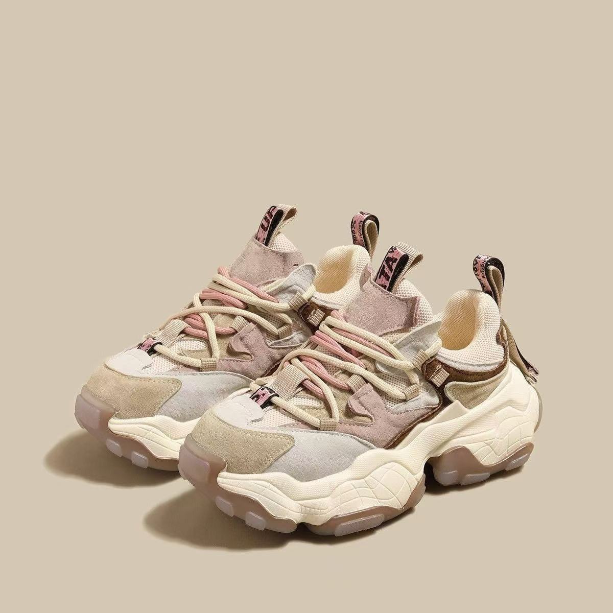 Damen Sportliche Chunky Sneakers mit atmungsaktiver Mesh-Oberfläche und robustem Sohlenprofil R&B