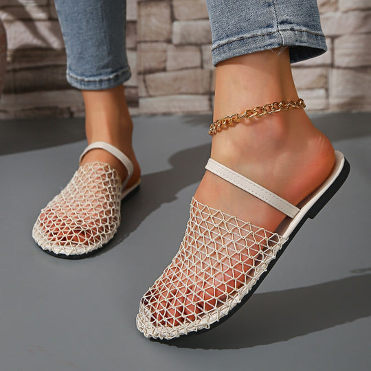 Damen Offene und luftige Riemchen-Sandalen mit Netzdesign R&B