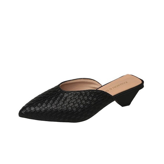 Damen elegante Mules mit modernem Wabenmuster und komfortablem Blockabsatz R&B