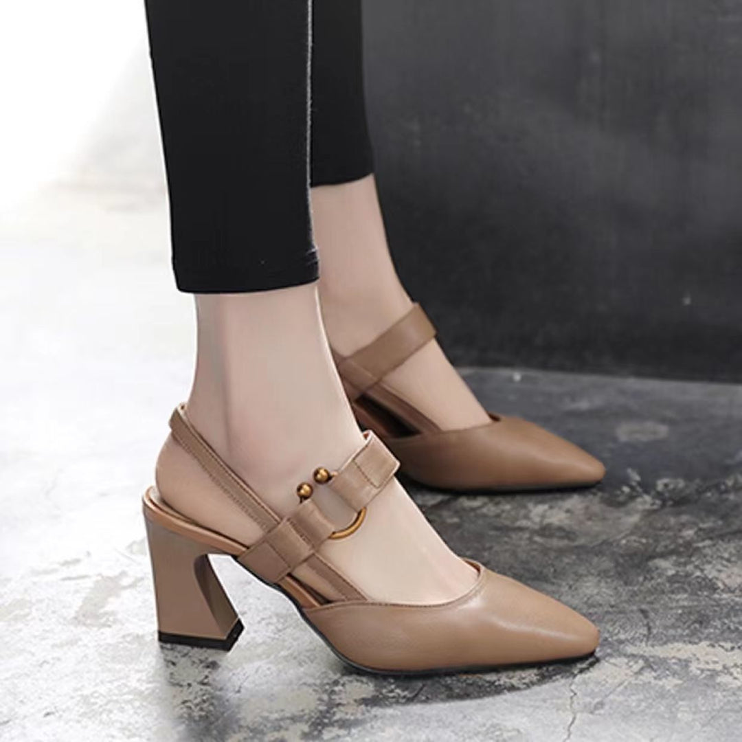 Damen Slingback-Pumps mit elegantem spitzen Design und komfortablem Blockabsatz R&B