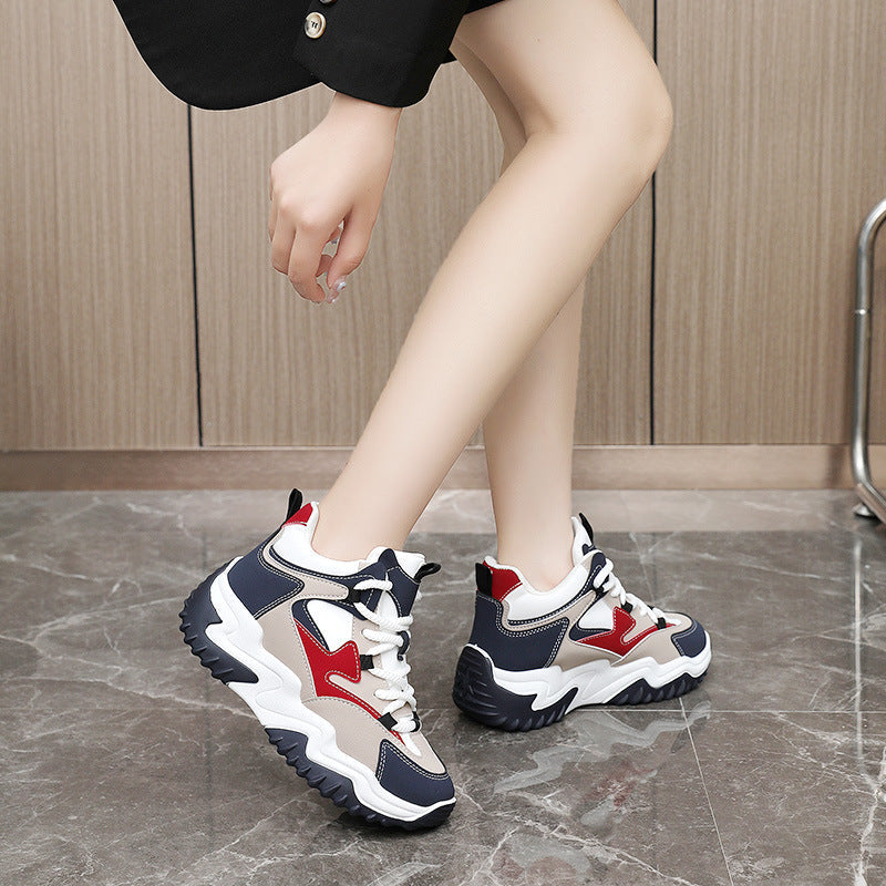 Damen sportliche High-Top Sneakers mit dämpfendem Sohlenprofil R&B