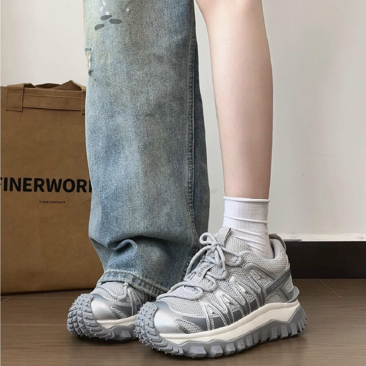 Damen sportliche Multifunktions-Sneaker mit rutschfester Sohle R&B