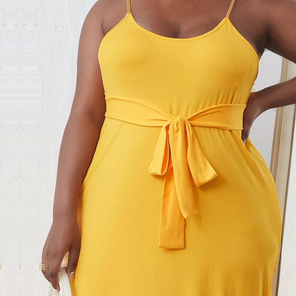 Damen Maxikleid mit zartem BindR&Band und verstellbaren Spagettiträgern R&B
