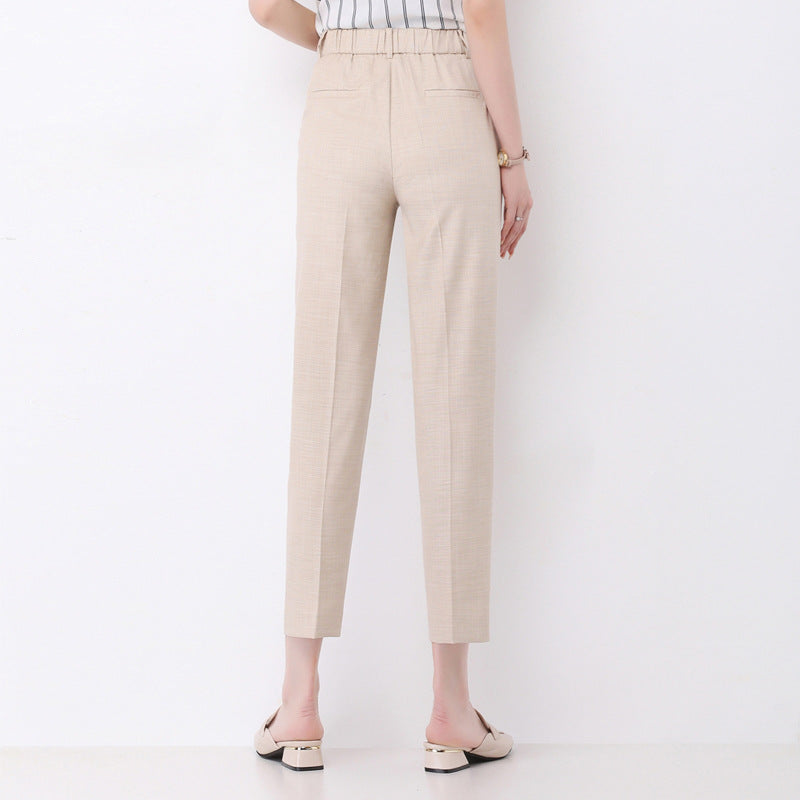 Damen elegante Stoffhose mit schmalem Schnitt