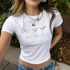 Damen T-Shirt mit künstlerischem Katzenmotiv R&B