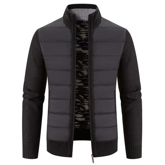 Herren gesteppte Jacke mit modischem Strickarm R&B