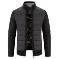Herren nan Hybrid-Strick-Steppjacke mit wattierter Front, ergonomischen Strickärmeln und hohem Stehkragen R&B