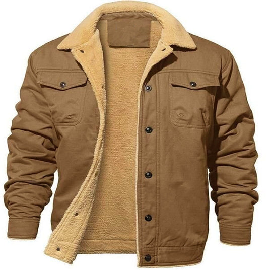 Herren gefütterte Steppjacke im Utility-Stil mit warmem Innenfutter R&B