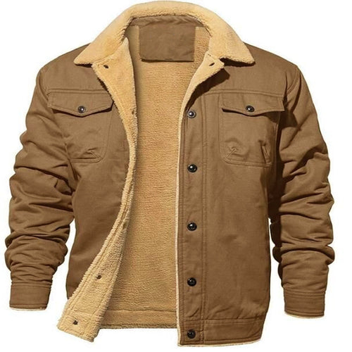 Herren gefütterte Steppjacke im Utility-Stil mit warmem Innenfutter R&B