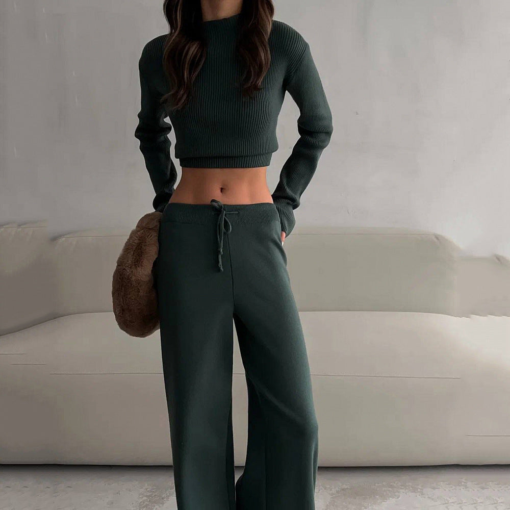 Damen Sportliche Lounge-Hose mit Cropped Oberteil R&B
