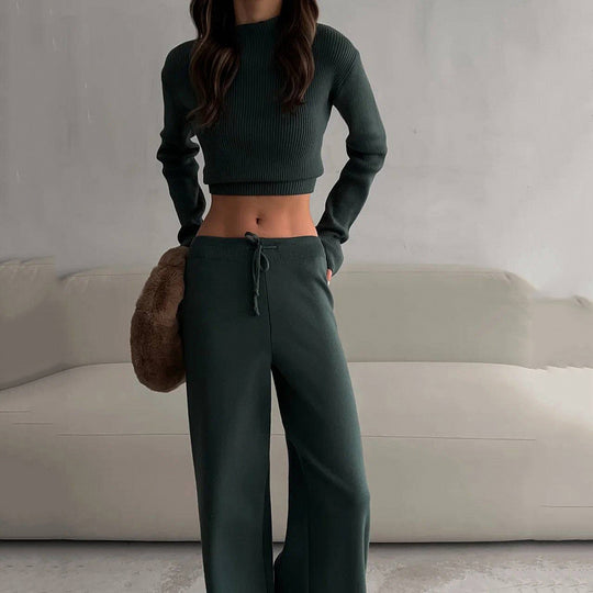 Damen Sportliche Lounge-Hose mit Cropped Oberteil R&B
