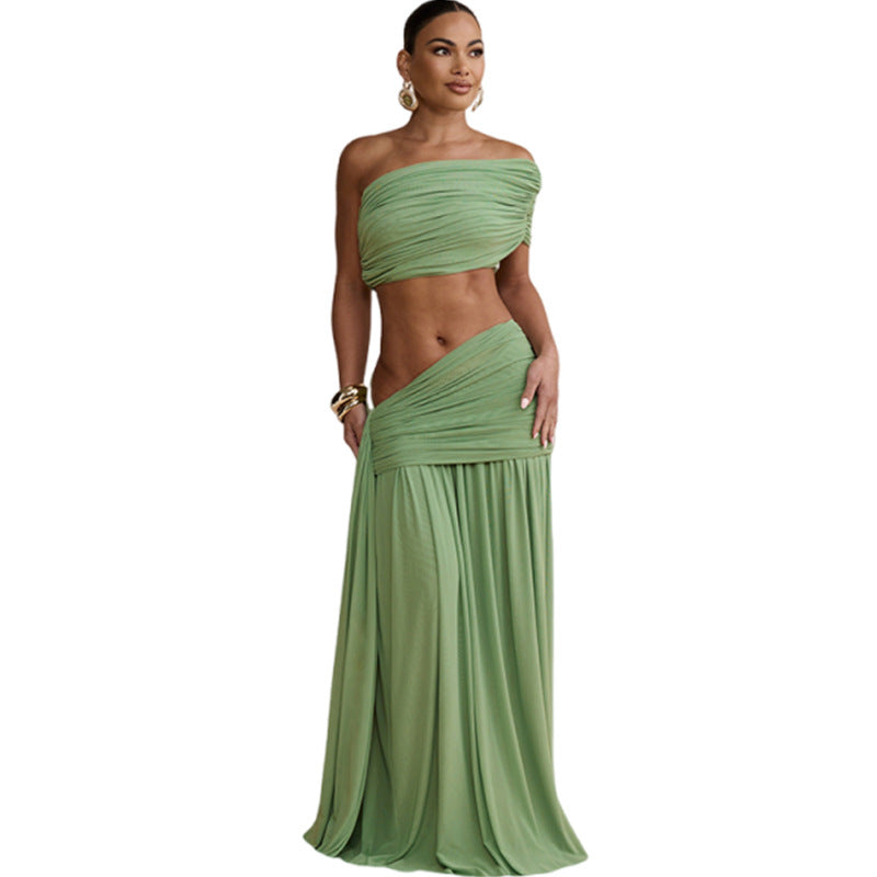 Damen Wickelrock mit bandeau Top und raffiniertem Design R&B