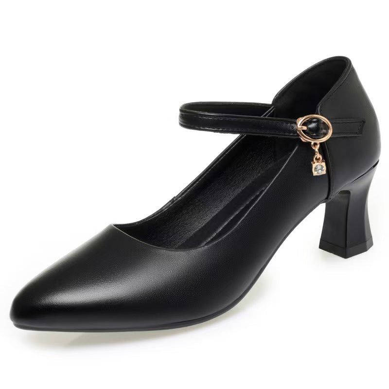 Damen Mary Jane Pumps mit komfortablem Blockabsatz und modischem Schnallenakzent R&B