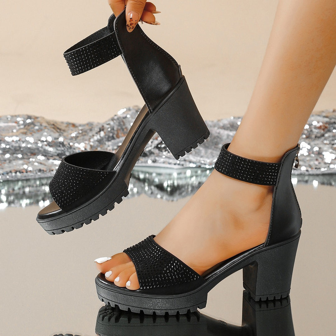 Damen Glamouröse Blockabsatzsandalen R&B