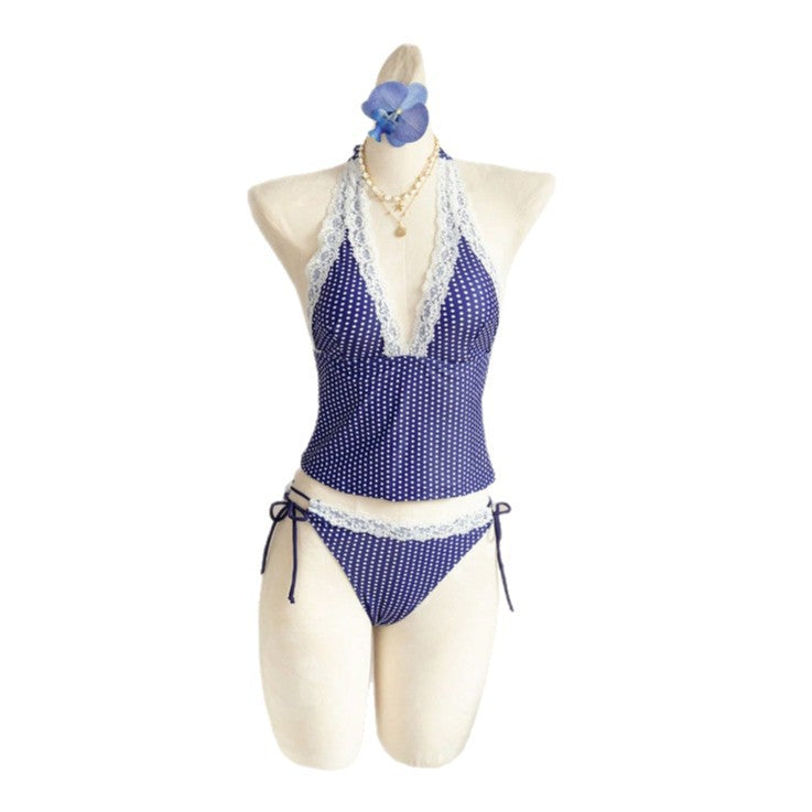 Damen Halter-Kini-Set mit Spitzenakzenten R&B